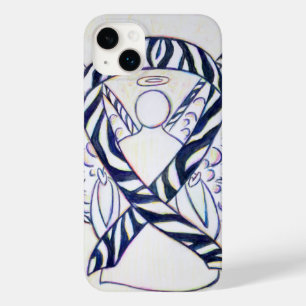 Coque Pour iPhone 14 Plus Zebra Stripe Awareness Ribbon Angel coque iphone