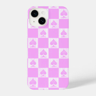 Coque Pour iPhone 14 Queen of Spades coque iphone mignon Pink Checkers