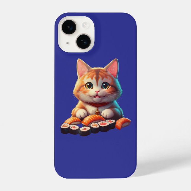 Coque Pour iPhone 14 Sushi Cat iPhone 14 Coque (Verso)