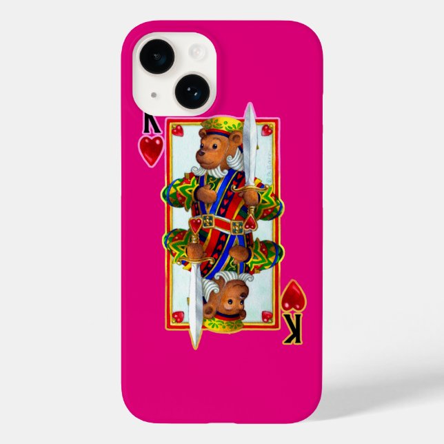 Coque Pour iPhone 14 Teddy Bear King of Hearts iPhone 6 Coque (Verso)