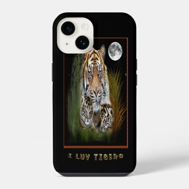 Coque Pour iPhone 14 tiger art Coque-Mate iPhone 14 Coque (Verso)