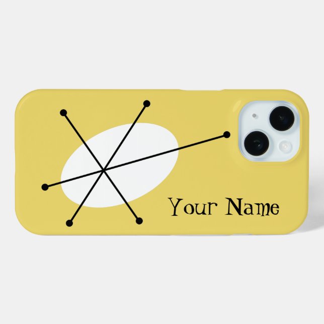 Coque Pour iPhone 15 Coque iphone Jaune Dazzle 'Your Name' (Verso (horizontal))