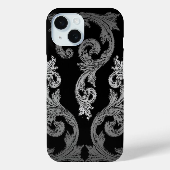 Coque Pour iPhone 15 Elégant Ornate Goth Design iPhone 6 Coque (Verso)