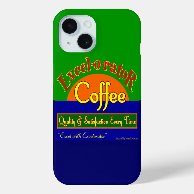 Coque Pour iPhone 15 Excelorator Café Funny Retro Art coque iphone (Verso)