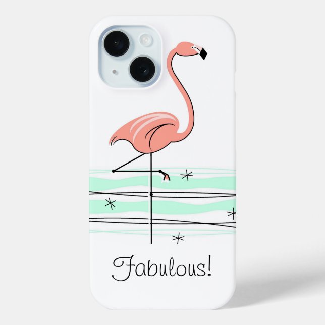 Coque Pour iPhone 15 Flamant rose Océan "Fabuleux !" coque iphone (Verso)