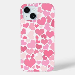 Coque Pour iPhone 15 Motif rose de coeurs - coque iphone