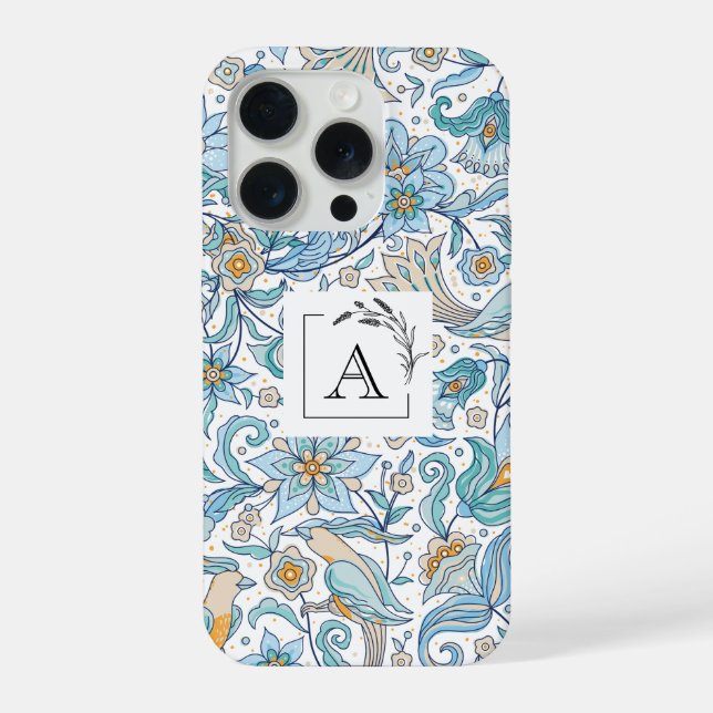 Coque pour iPhone 15 Pro Arabesque Florale Élégant (Verso)