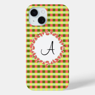 Coque Pour iPhone 15 Watermelon Check 'Monogram' coque iphone