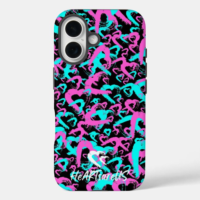 Coque Pour iPhone 16 Abstrait Coeurs iPhone 16 Coque (Verso)