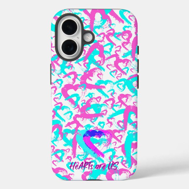 Coque Pour iPhone 16 Abstrait Coeurs iPhone 16 Coque (Verso)