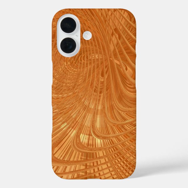 Coque Pour iPhone 16 Abstrait Golden Wavy Art coque iphone (Verso)