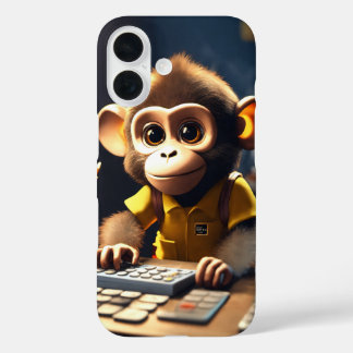 Coque Pour iPhone 16 Adorable comptable singe iPhone 16 Coque