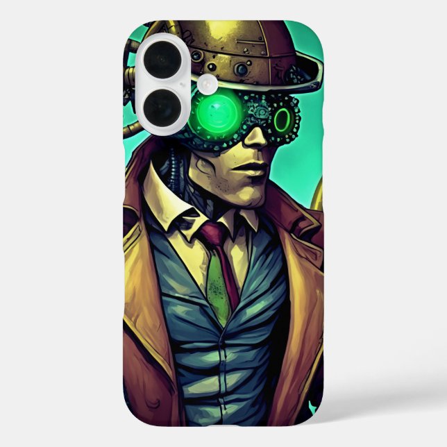 Coque Pour iPhone 16 Alien de bande dessinée Steampunk coque iphone au- (Verso)