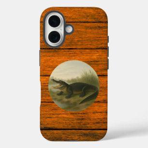 Coque Pour iPhone 16 Alligator Wood Grain iPhone 16 Coque