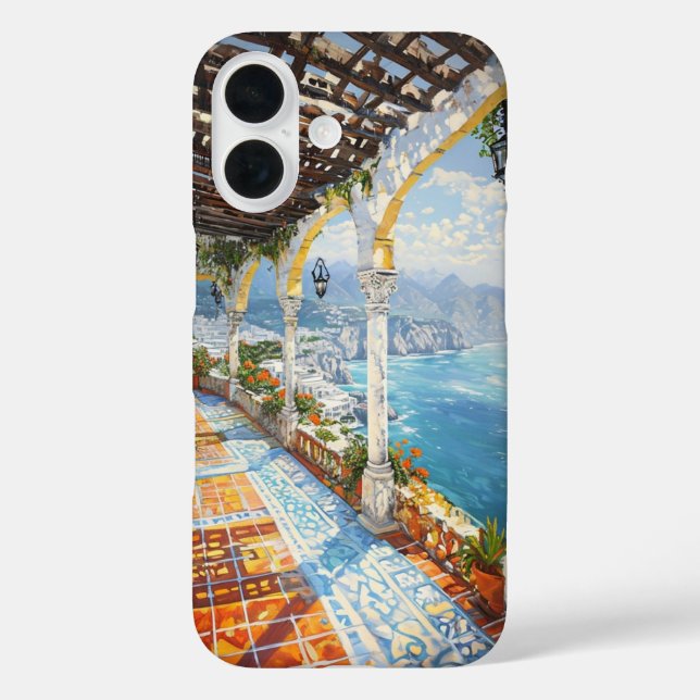 Coque Pour iPhone 16 Amalfi Coast Balcon Pittoresque iPhone / coque ipa (Verso)