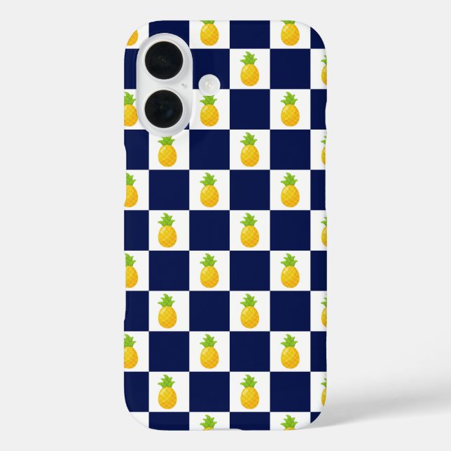 Coque Pour iPhone 16 Ananas À damiers iPhone 16 coque (Verso)