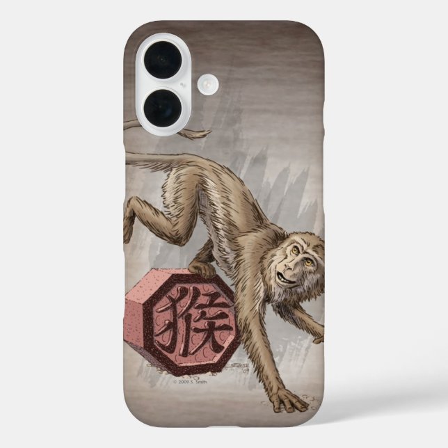 Coque Pour iPhone 16 Année du singe chinois Zodiac coque iphone d'art (Verso)