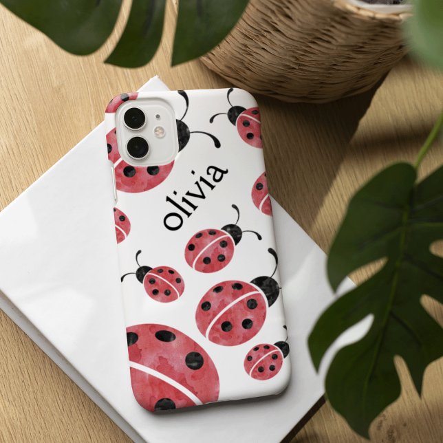 Coque Pour iPhone 16 Aquarelle Ladybug coque iphone personnalisé (Créateur téléchargé)