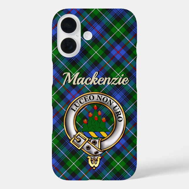 Coque Pour iPhone 16 Badge de clan Mackenzie & iPhone Tartan / coque ip (Verso)