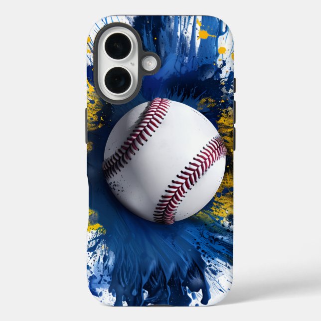 Coque Pour iPhone 16 Baseball Splash iPhone / coque ipad (Verso)