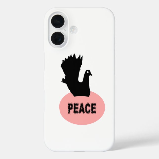 Coque Pour iPhone 16 Black and Pink Peace Dove iPhone 5 Coque (Verso)