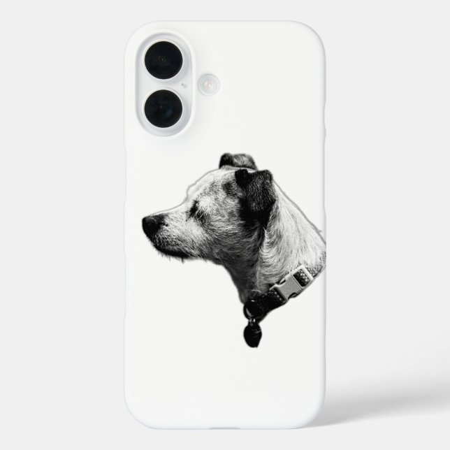 Coque Pour iPhone 16 Calme Gaze Terrier Mix coque iphone (Verso)