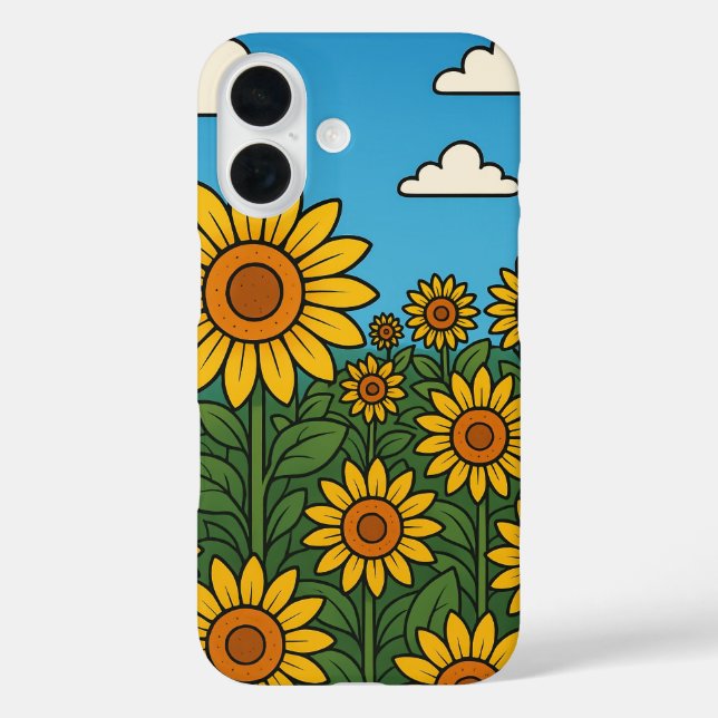 Coque Pour iPhone 16 Champ de tournesol lumineux iPhone / coque ipad (Verso)