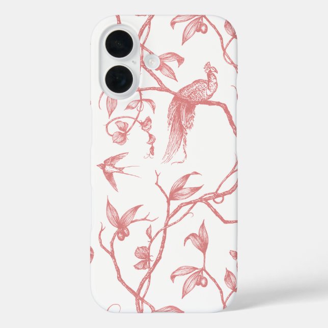 Coque Pour iPhone 16 Château de Colombe Peacock toile coque iphone (Verso)