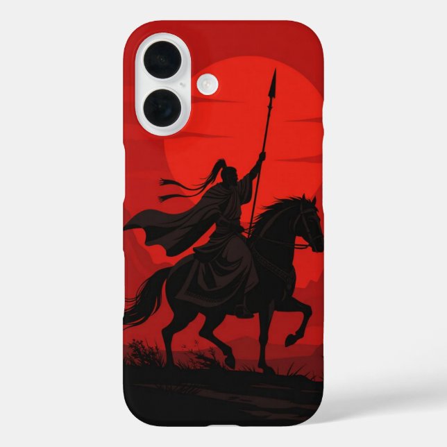 Coque Pour iPhone 16 Coque de iPhone AI Warrior – Silhouette de soleil  (Verso)