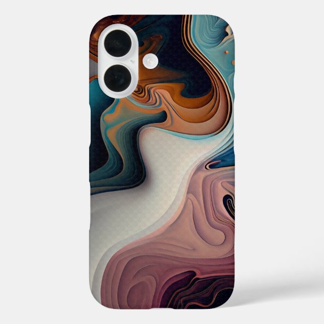 Coque Pour iPhone 16 Coque iPhone 16 Design Abstrait Marbré (Verso)