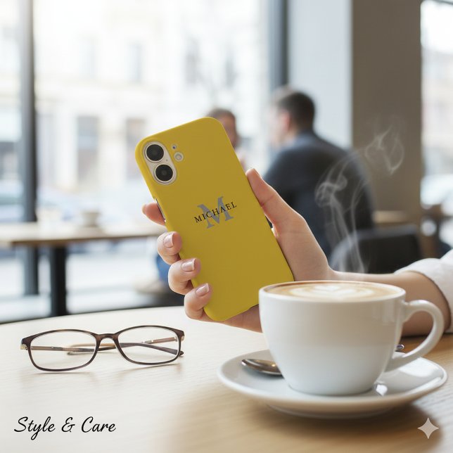 Coque Pour iPhone 16 Coque iPhone 16 personnalisé avec nom et initiale (Personalized iPhone 16 Case with Name & Initial)