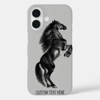 Coque iphone à cheval sauvage dressé avec texte pe
