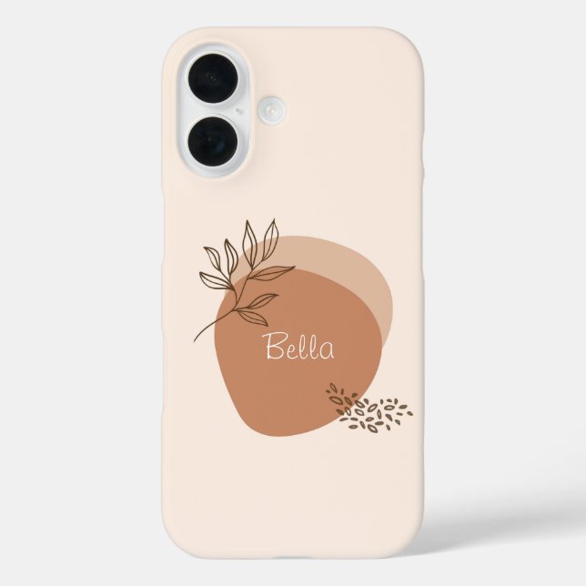 Coque Pour iPhone 16 Coque iphone Beige Boho personnalisé (Verso)