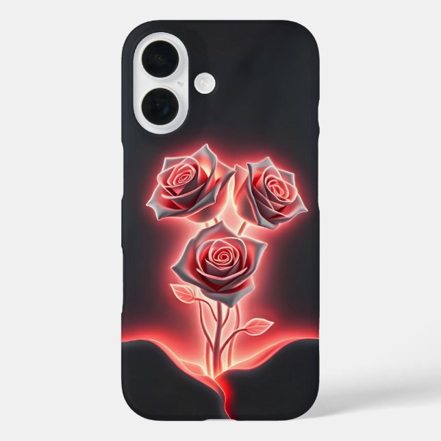Coque Pour iPhone 16 Coque iphone Coque-Mate d'élégance florale de Neon (Verso)