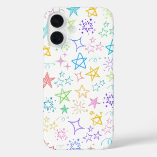 Coque Pour iPhone 16 Coque iphone couleur Star Doodle
