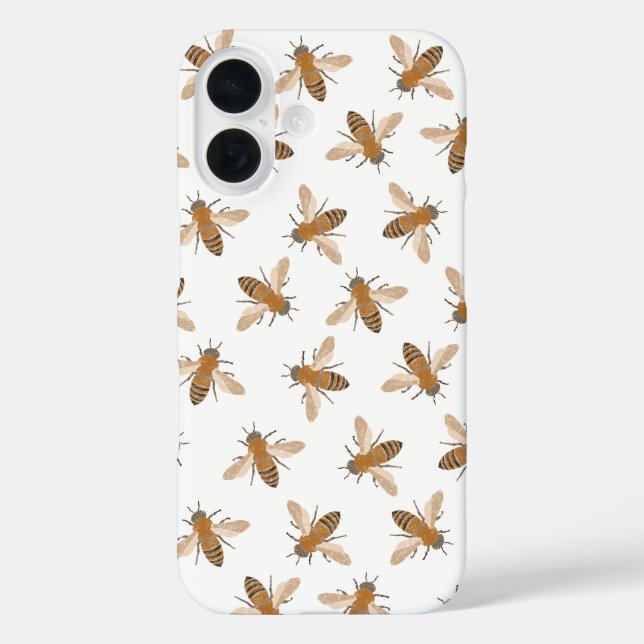 Coque Pour iPhone 16 Coque iphone d'abeilles à main (Verso)