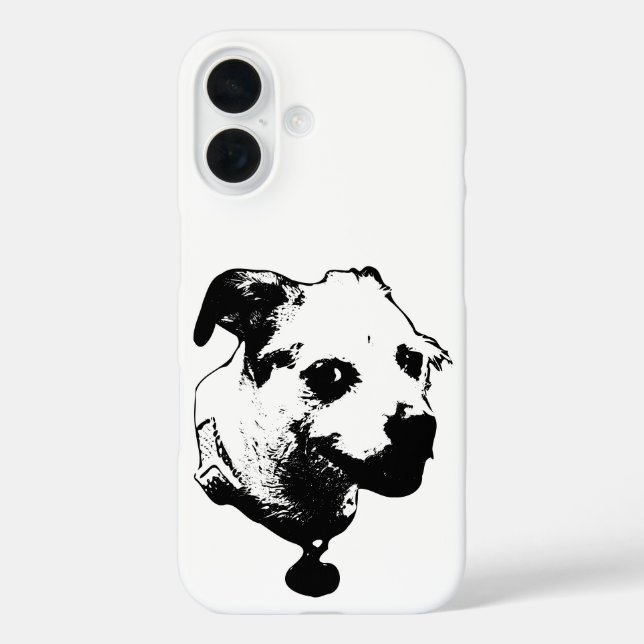 Coque Pour iPhone 16 Coque iphone d'art Terrier Mix (Verso)
