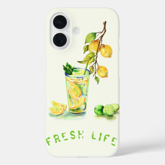 Coque Pour iPhone 16 Coque iphone de boisson fraîche au citron (Verso)