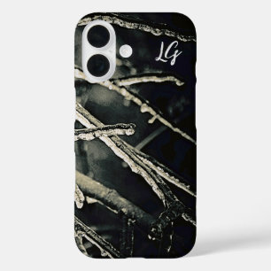 Coque Pour iPhone 16 Coque iphone de branches personnalisées en noir et