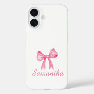 Coque Pour iPhone 16 Coque iphone de Cravate de  rose personnalisée Nom