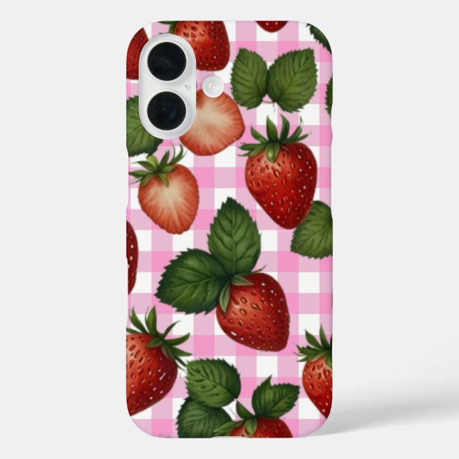 Coque Pour iPhone 16 Coque iphone de fraises (Verso)