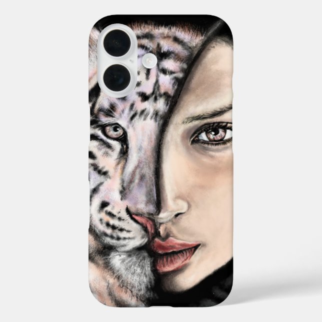 Coque Pour iPhone 16 Coque iphone de la dame Tiger (Verso)