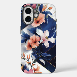 Coque Pour iPhone 16 Coque iphone de la marine de l'Hibiscus tropical
