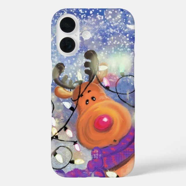 Coque Pour iPhone 16 Coque iphone de Noël Reindeer (Verso)