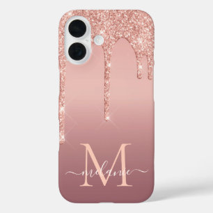 Coque Pour iPhone 16 Coque iphone de Parties scintillant d'or Rose pers