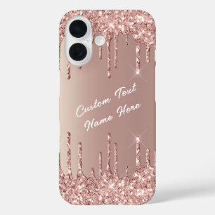 Coque Pour iPhone 16 coque iphone de Parties scintillant rose Gold avec