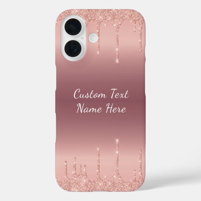 Coque Pour iPhone 16 coque iphone de Parties scintillant rose Gold avec (Verso)