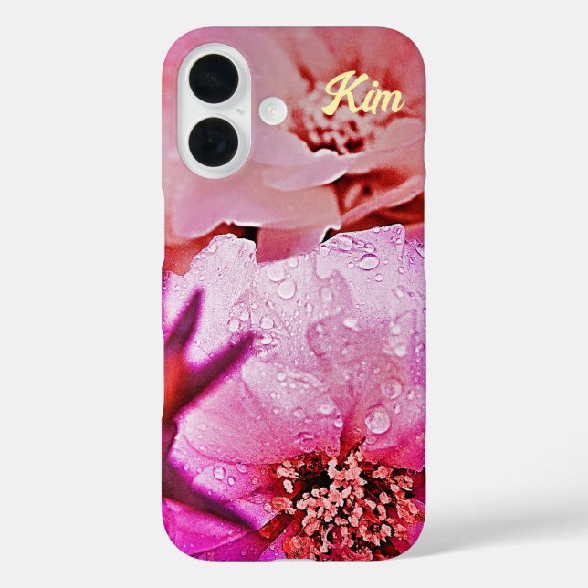 Coque Pour iPhone 16 Coque iphone de pomme rose personnalisé (Verso)
