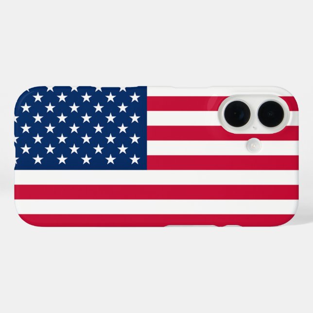 Coque Pour iPhone 16 Coque iphone du drapeau américain (Verso (horizontal))