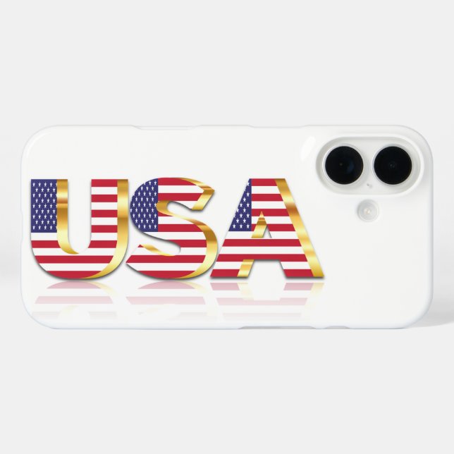 Coque Pour iPhone 16 Coque iphone du drapeau patriotique américain (Verso (horizontal))